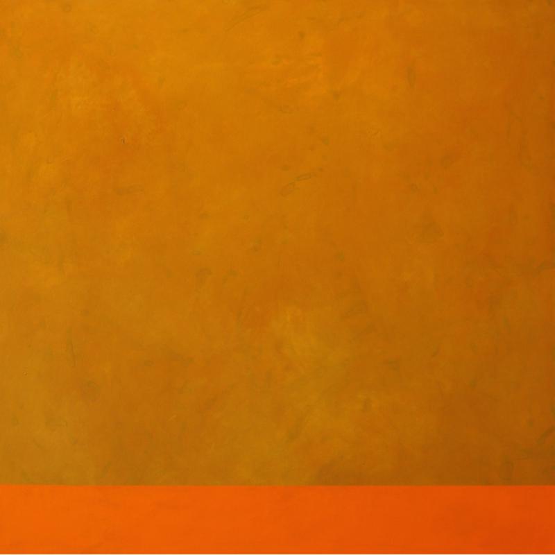 Ulrike Brockmann, OT. 80/12, (Okker, Orange), 2013, Acryl auf Leinwand, H 80 cm x B 80 cm